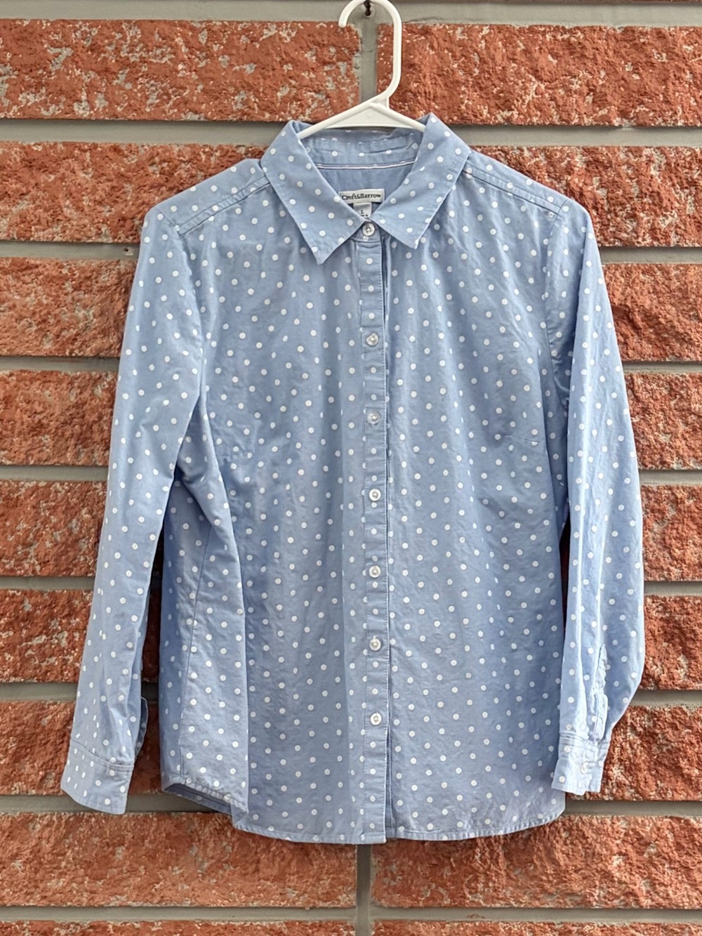 🌟 croft & barrow Light Blue Polka Dot Button-Down Shirt
